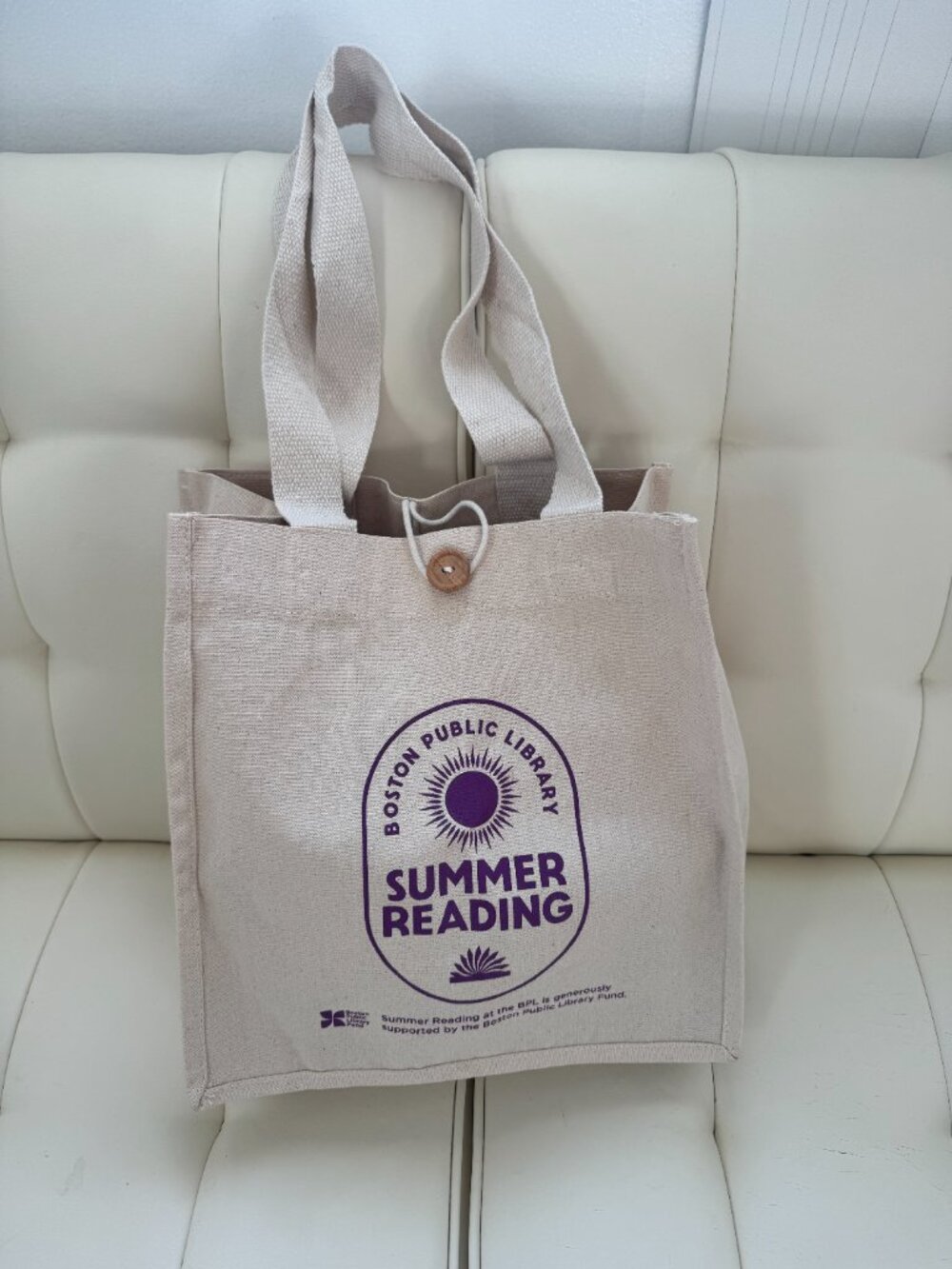 Boston Public Library BPL limited edition 2026 Summer Reading purple canvas tote